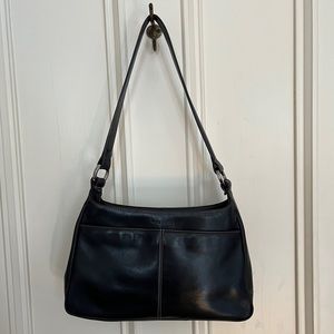 Nine West Black Leather Shoulder Hobo Bag